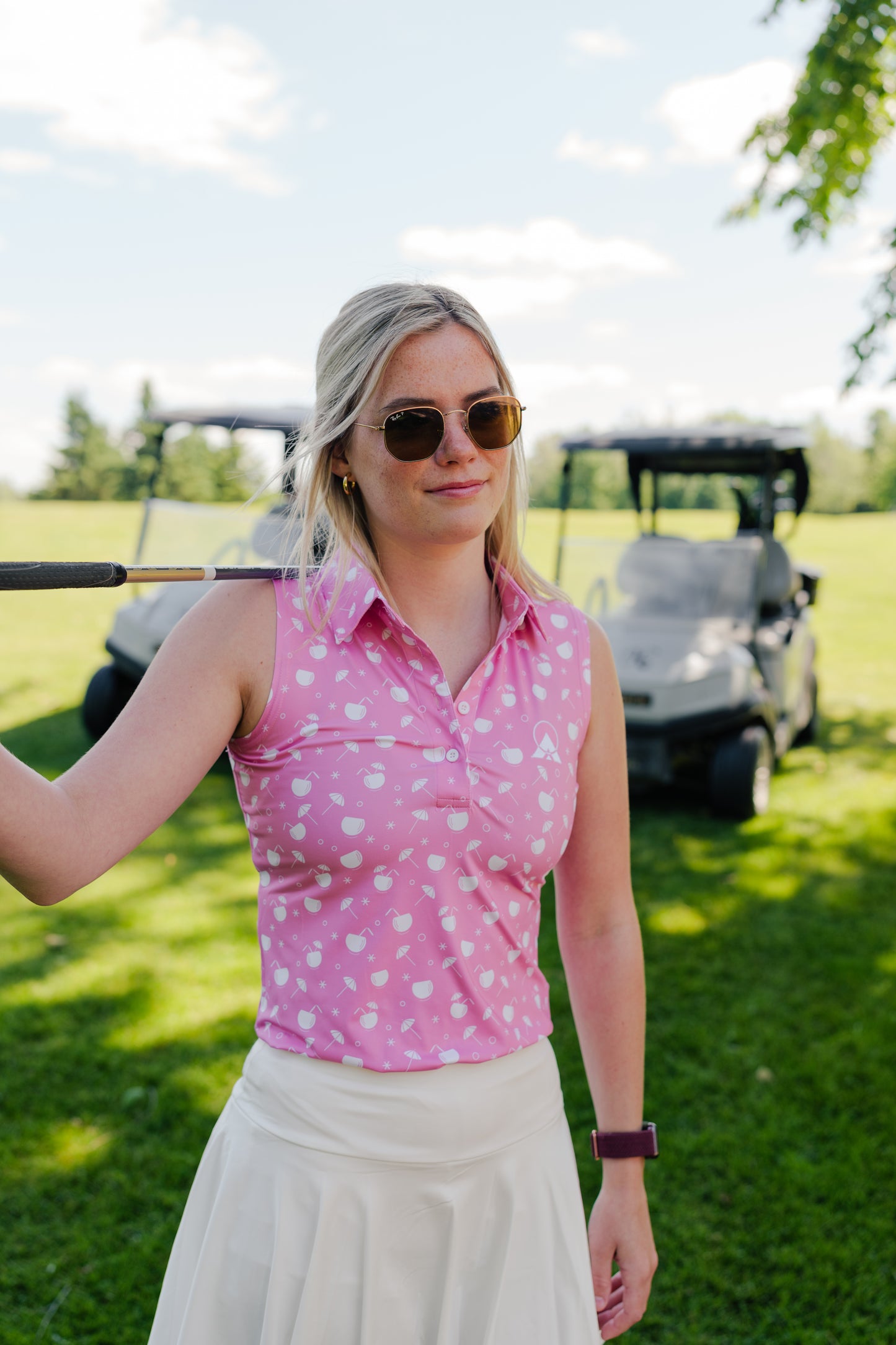 (WOMENS) PINK PARADISE POLO